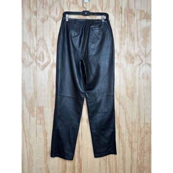 Vintage Willi Smith Black Leather Pants Size 10 Goth Y2K, Old Money, Rocker 90's - Picture 8 of 8